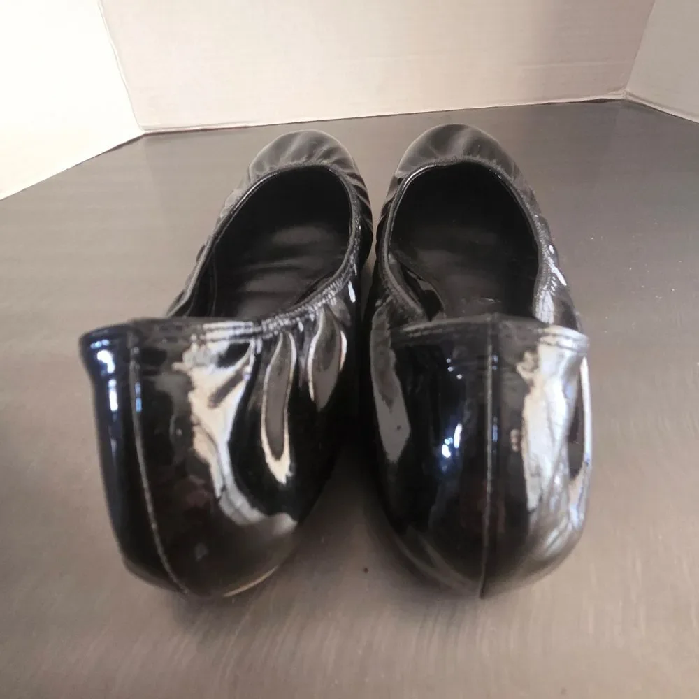 Lanvin Patent Leather Ballet Flats Round Toe Black Size 36 US 6
